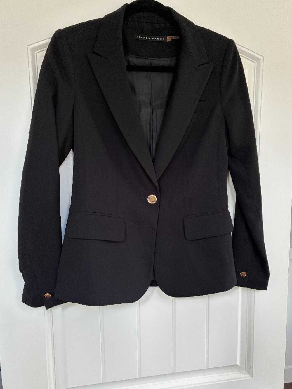 Ivanka Trump Blazer Sz 2 Black One Button Tailored Work Blazer